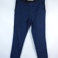 Red Eleven granatowe spodnie wizytowe z wool / 34R pas 88 cm