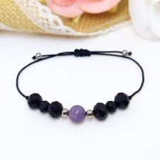 Bransoletka zaciagana ametyst