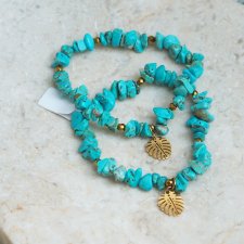 Bransoletka nieregularny kształt z turkusu sieczka | Biżuteria ręcznie robiona | DomilkowyDomek