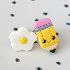 Kolczyki stokrotka i ołówek