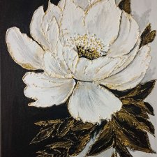 EKSKLUZYWNA DEKORACJA GLAMOUR - OBRAZ STRUKTURALNY Z TEKSTURĄ 3D "ZŁOCISTY ROZKWIT" (darmowa dostawa)