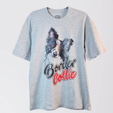 T-shirt - PIES BORDER COLLIE - unisex / small - SZARA