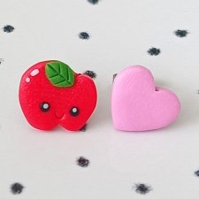 Kolczyki jabłko i serduszko