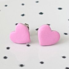 Kolczyki różowe serduszka