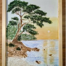 OBRAZ STRUKTURALNY 3D Z DEDYKACJĄ - "BLASKU BRZEG" - GOTOWY POMYSŁ NA SPERSONALIZOWANY PREZENT