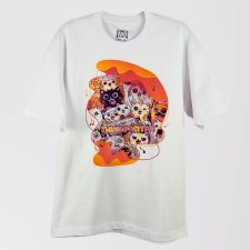 T-shirt - KOTY - Think Positive - UNISEX / OVERSIZE small - biała