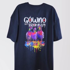 T-shirt - Gołębie G...ale z brokatem  - unisex / small GRANATOWA
