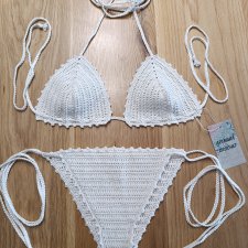 Bikini szydełkowe kremowe S