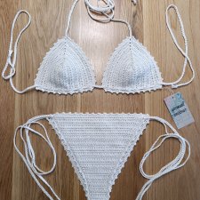 Bikini szydełkowe kremowe M