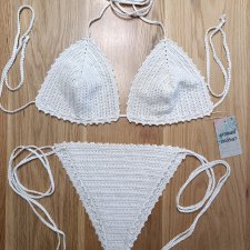 Bikini szydełkowe kremowe L