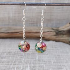 Kolczyki Owocowa Mozaika – ręcznie robione z żywicy