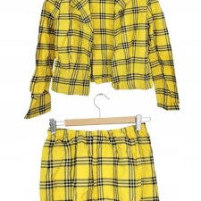 KOMPLET w kratkę bluzka/narzutka i spódnica 36/38 S/M