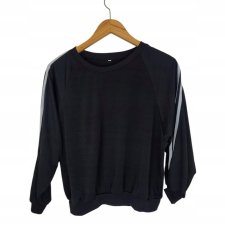 Luźna bluza czarna damska lampasy 36 S