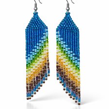 Kolczyki Etniczne Boho – Ręcznie Plecione z Koralików 11,5 cm