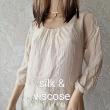 No165 Prontomoda giusy jedwabna bluzka beż koronka