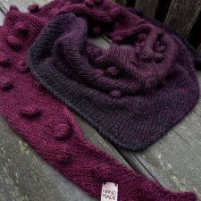 burgund bąble  / szal