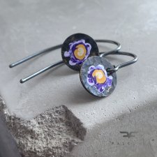Kolczyki Polne Kwiaty - Purple & Ochre