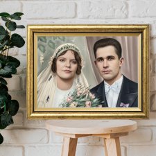 Oryginalny Prezent dla Rodziców na Podziękowanie | Ślubne Monidło | Rocznica ślubu | Złota rama