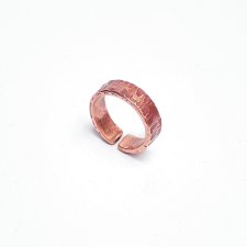 Obrączka - pierścionek z czystej miedzi, ręcznie kuty. Regulacja