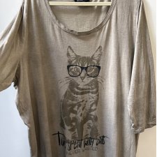 Gina Benotti  100% baumwolle luźna z zabawnym napisem i uroczym kotem