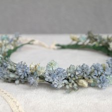 Chabrowa mgła o świcie – wianek z dzikich kwiatów i ziół boho