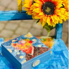 Kuferek dla miłośnika sztuki, Van Gogh, prezent, na biżuterię, cytat