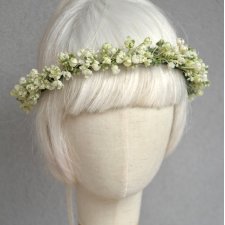 Gipsówka z leśnej polany – romantyczny wianek boho, ślubny, komunijny, delikatny