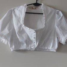 Vintage  biala bluzka krótka w ludowym stylu  dirndl  Kruger 40