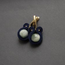 kolczyki sutasz z angelitem pawim