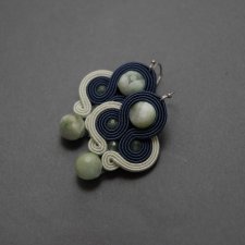 kolorowe kolczyki sutasz z angelitami pawimi