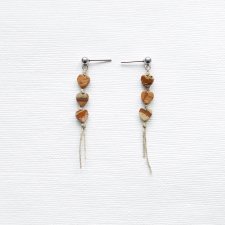 Kolczyki serduszka Jaspis