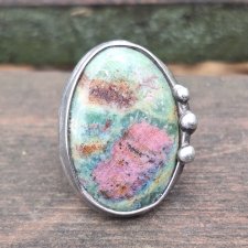 Rubin w fuksycie - pierścionek regulowany