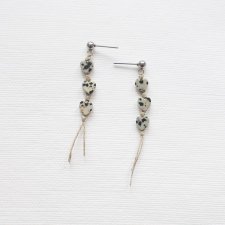 Kolczyki serduszka Jaspis dalmatyński