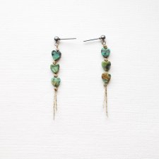 Kolczyki serduszka Turkus afrykański