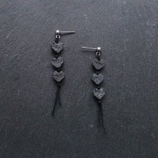 Kolczyki serduszka Czarna Lawa