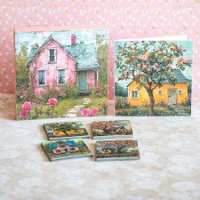 Zestaw: magnesy, pudełko, kartka - Szczęśliwy dom