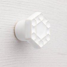 Ceramiczna gałka do mebli biała, wz.6