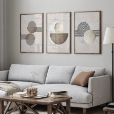 ZESTAW PLAKATÓW 3x 61x91 cm, Abstrakcja geometryczna  (set253)