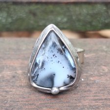 Agat dendrytowy - pierścionek regulowany