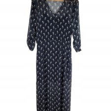 MANGO casual muślinowa sukienka maxi wzór 38 M