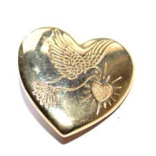 Broszka złote serce gołąbek Variety Club vintage