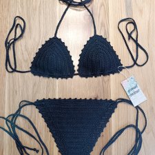 Bikini szydełkowe czarne S