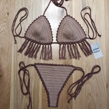 Bikini szydełkowe z frędzlami M