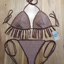 Bikini szydełkowe z frędzlami L