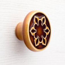 Gałka do mebli miodowo-brązowa, wz.2