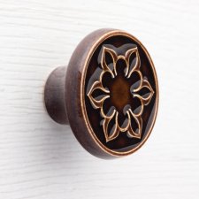 Ceramiczna gałka do mebli ciemnobrązowa, wz.2