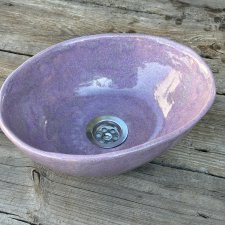 Mini umywalka ceramiczna owalna- ręcznie robiona
