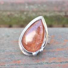 Kamień słoneczny -  pierścionek regulowany