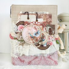 Boho Junk Journal A5 - Ręcznie robiony notes vintage z koronką | Unikat