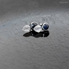 Kolczyki srebrne z szafirami wkrętki